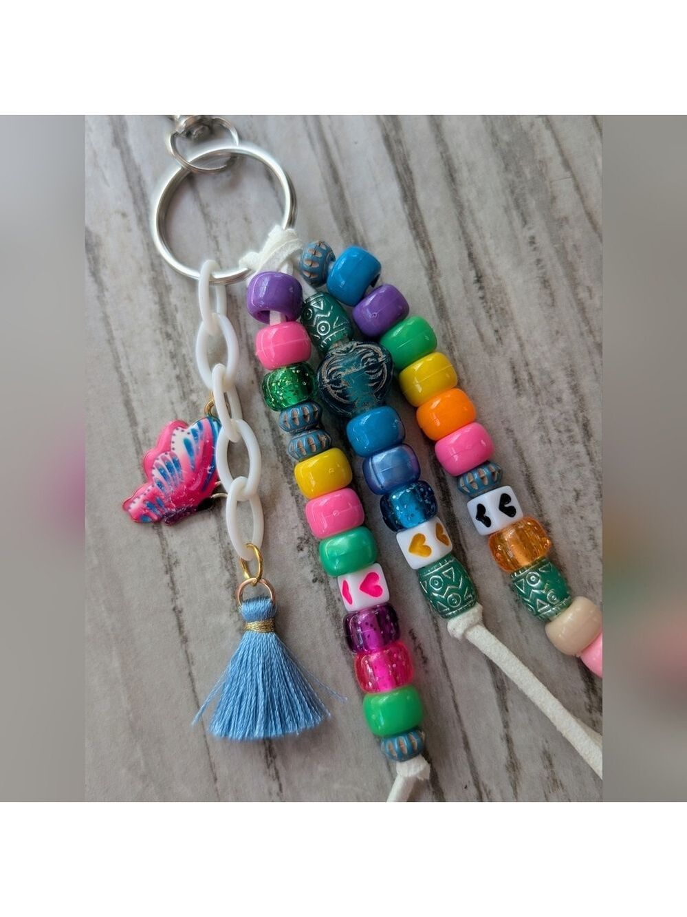 Colorful Beaded Keychain/Bag Charm with Tassel